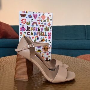 Jeffrey Campbell Nude Block Heel Sandals